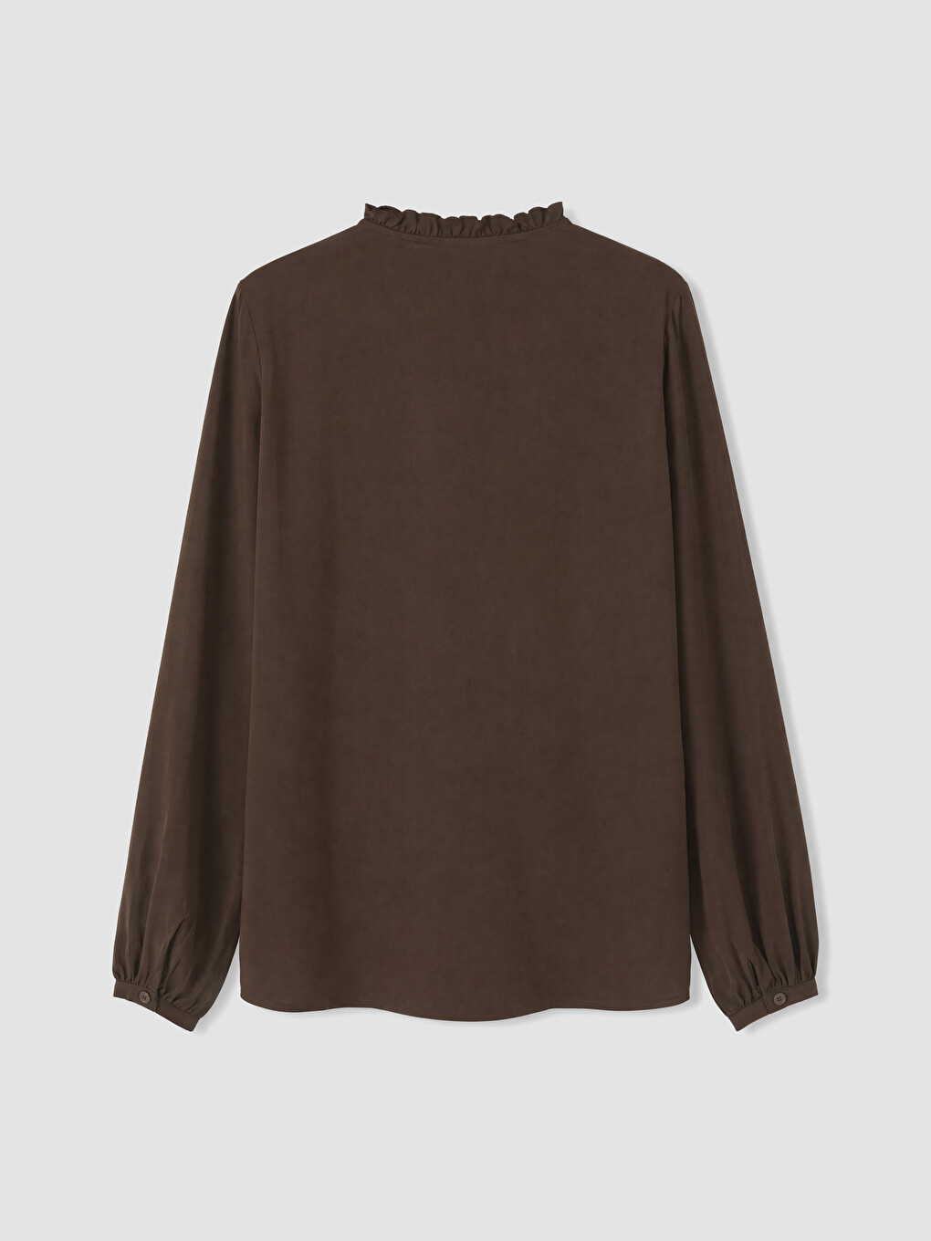 Frilled Grandad Collar Women's Shirt-5