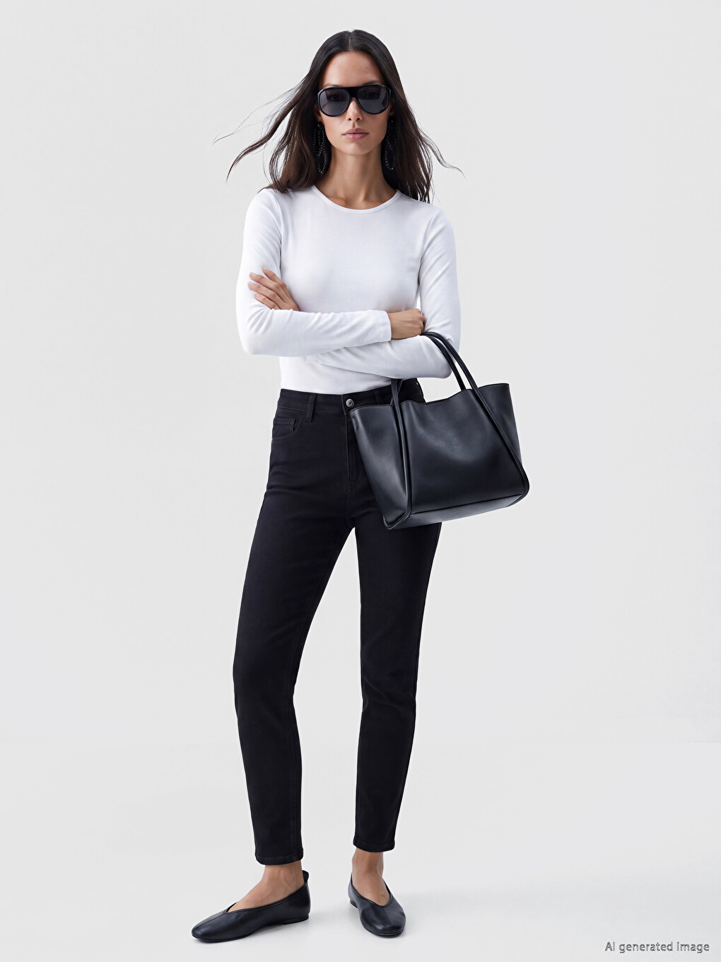 Woman Black Jeans