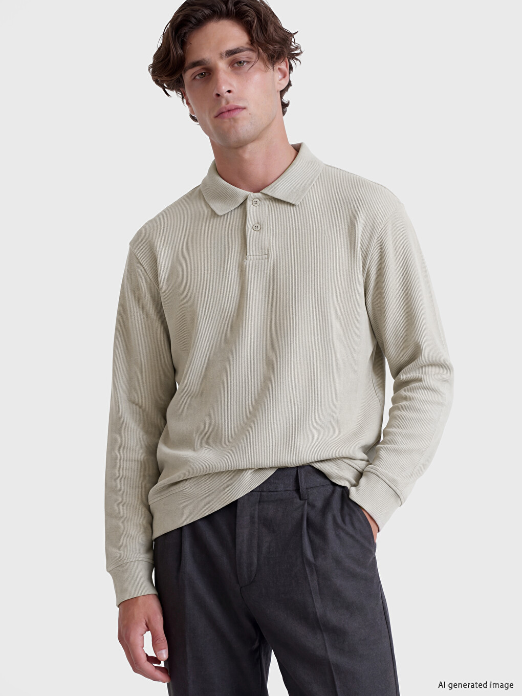 Polo Collar Men's Sweatshirt