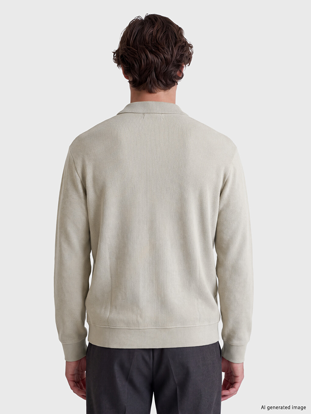 Polo Collar Men's Sweatshirt-3
