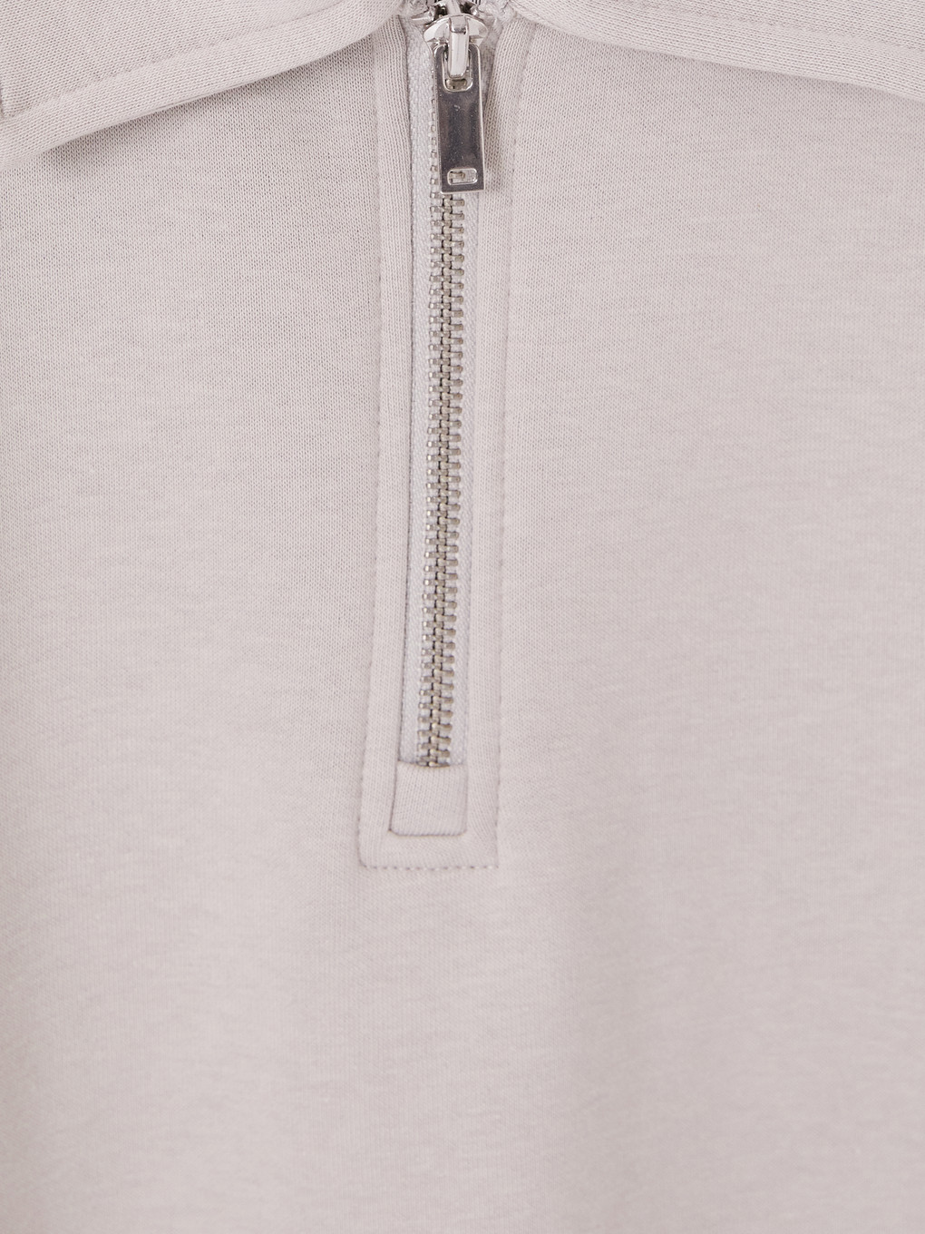 Gri Polo Yaka Erkek Kalın Sweatshirt-2