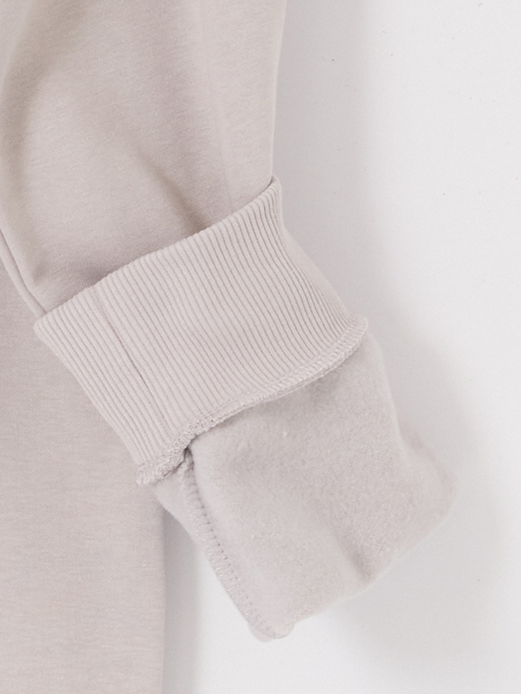 Gri Polo Yaka Erkek Kalın Sweatshirt-3