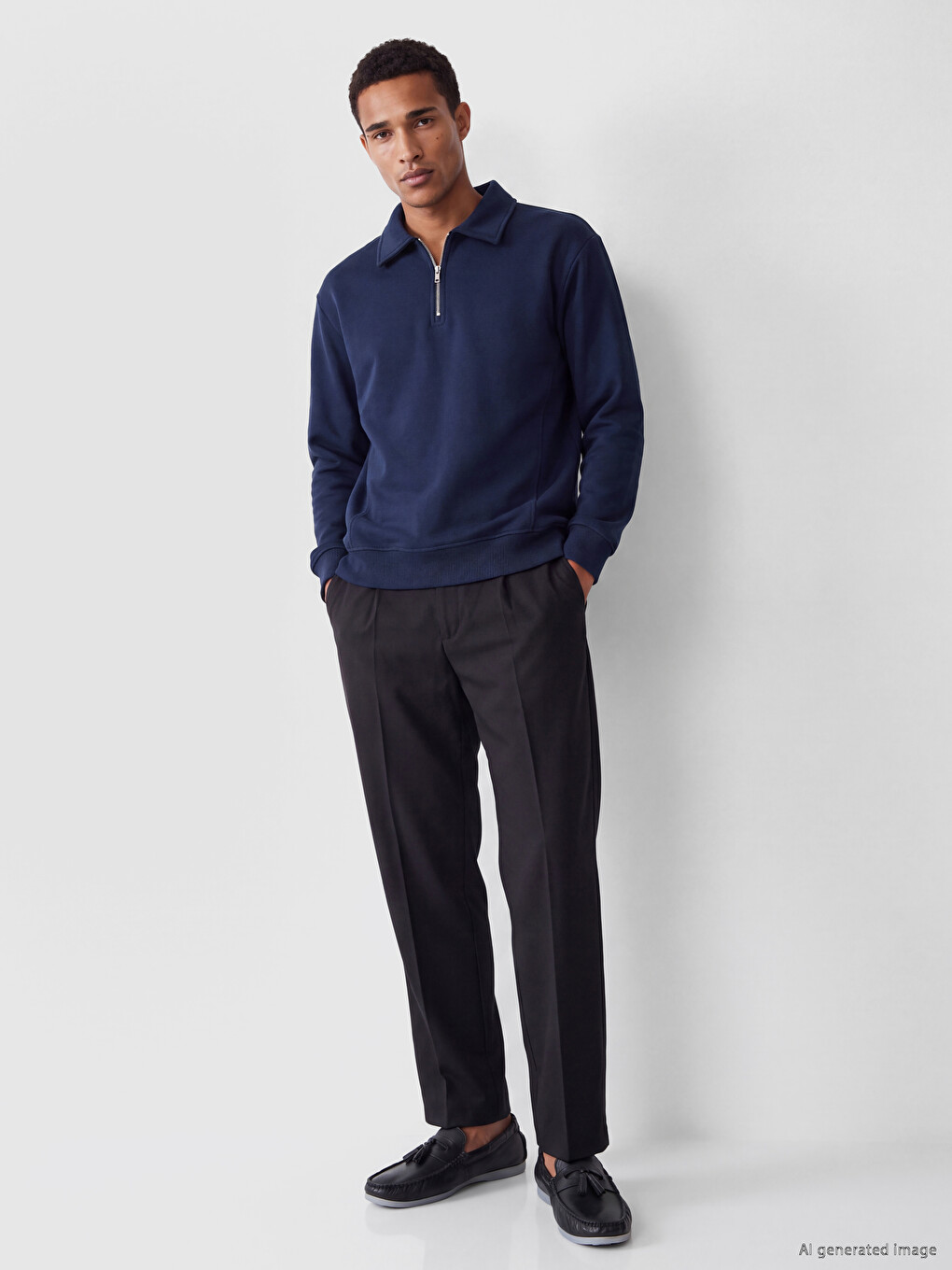 Man Navy Sweatshirt-1