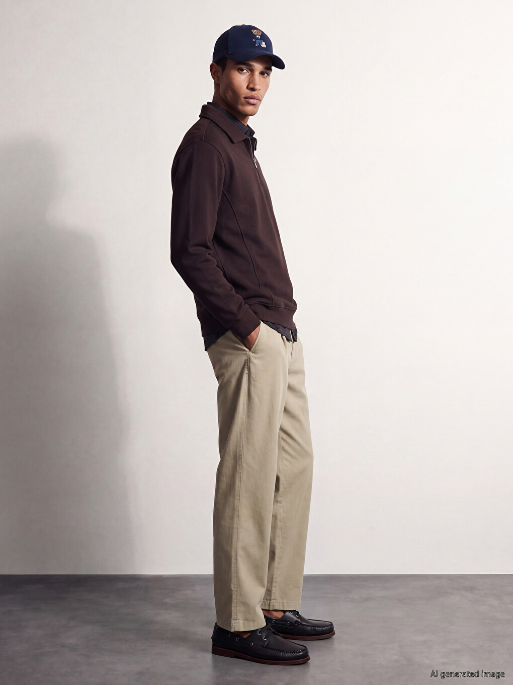 Polo Collar Men's Sweatshirt-1