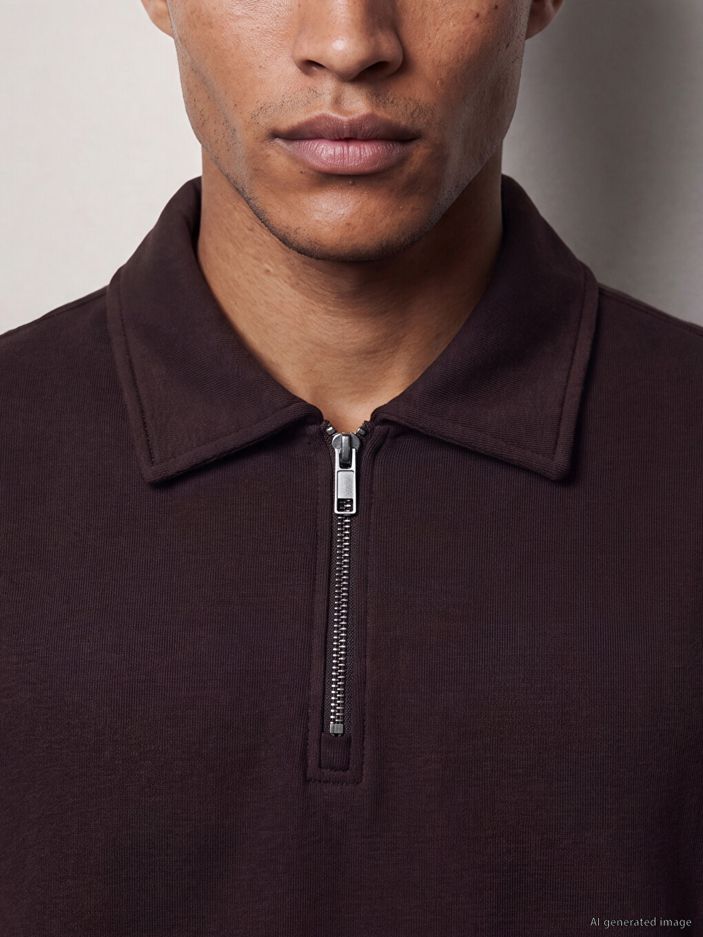 Polo Collar Men's Sweatshirt-2