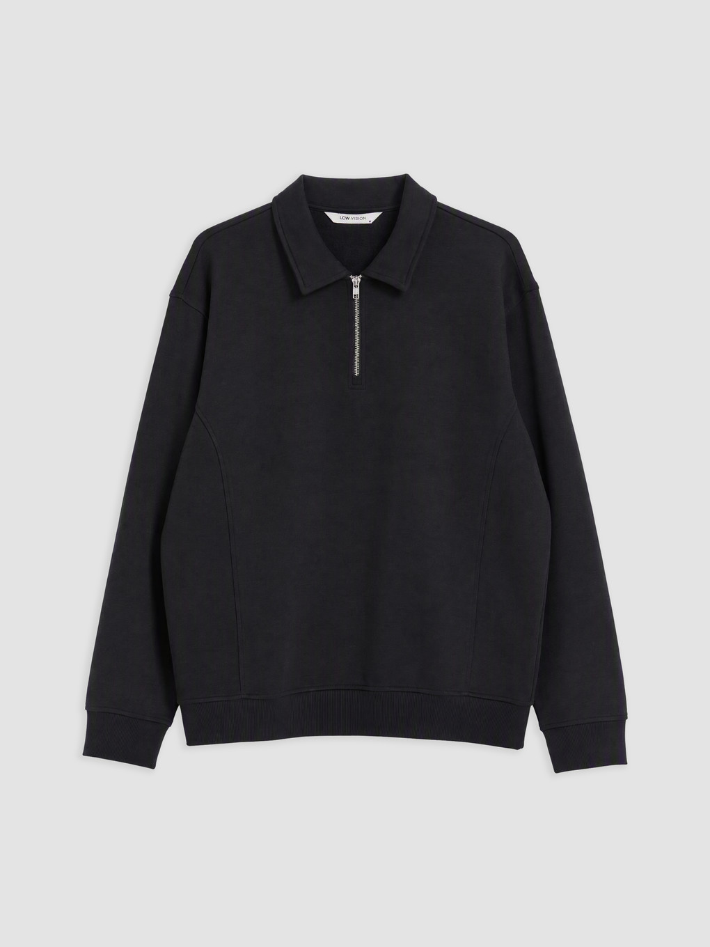 Bluza Sportive E Trashë Me Jakë Polo Për Burra-3