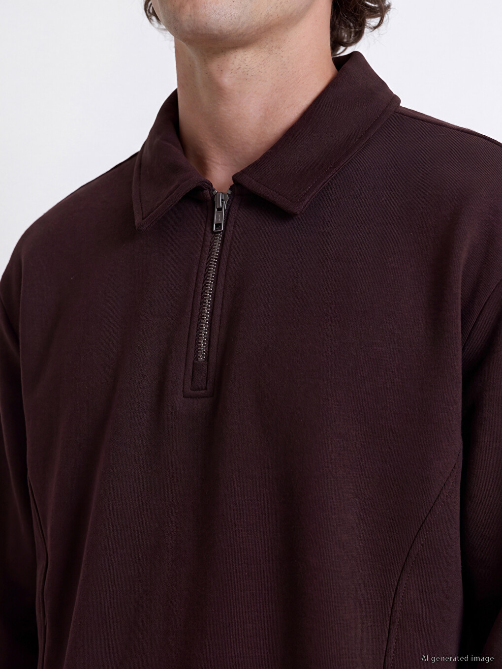 Polo Collar Men's Thick Sweatshirt-2