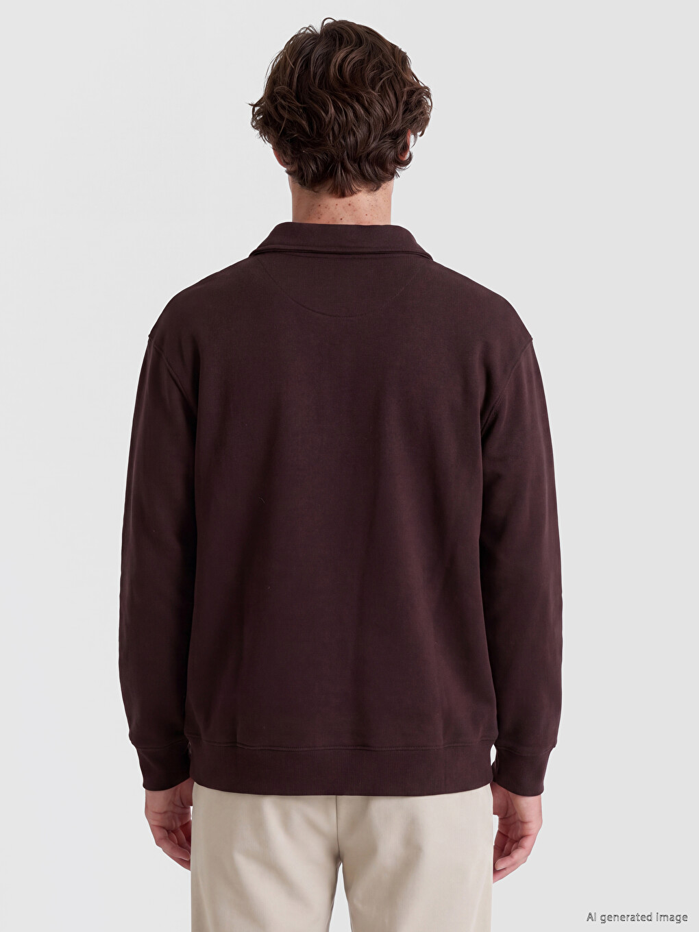Polo Collar Men's Thick Sweatshirt-3