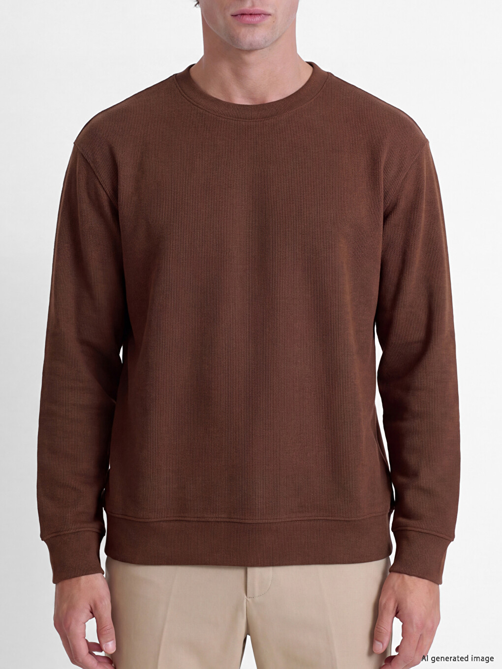 Crew Neck Men's Thick Sweatshirt-2