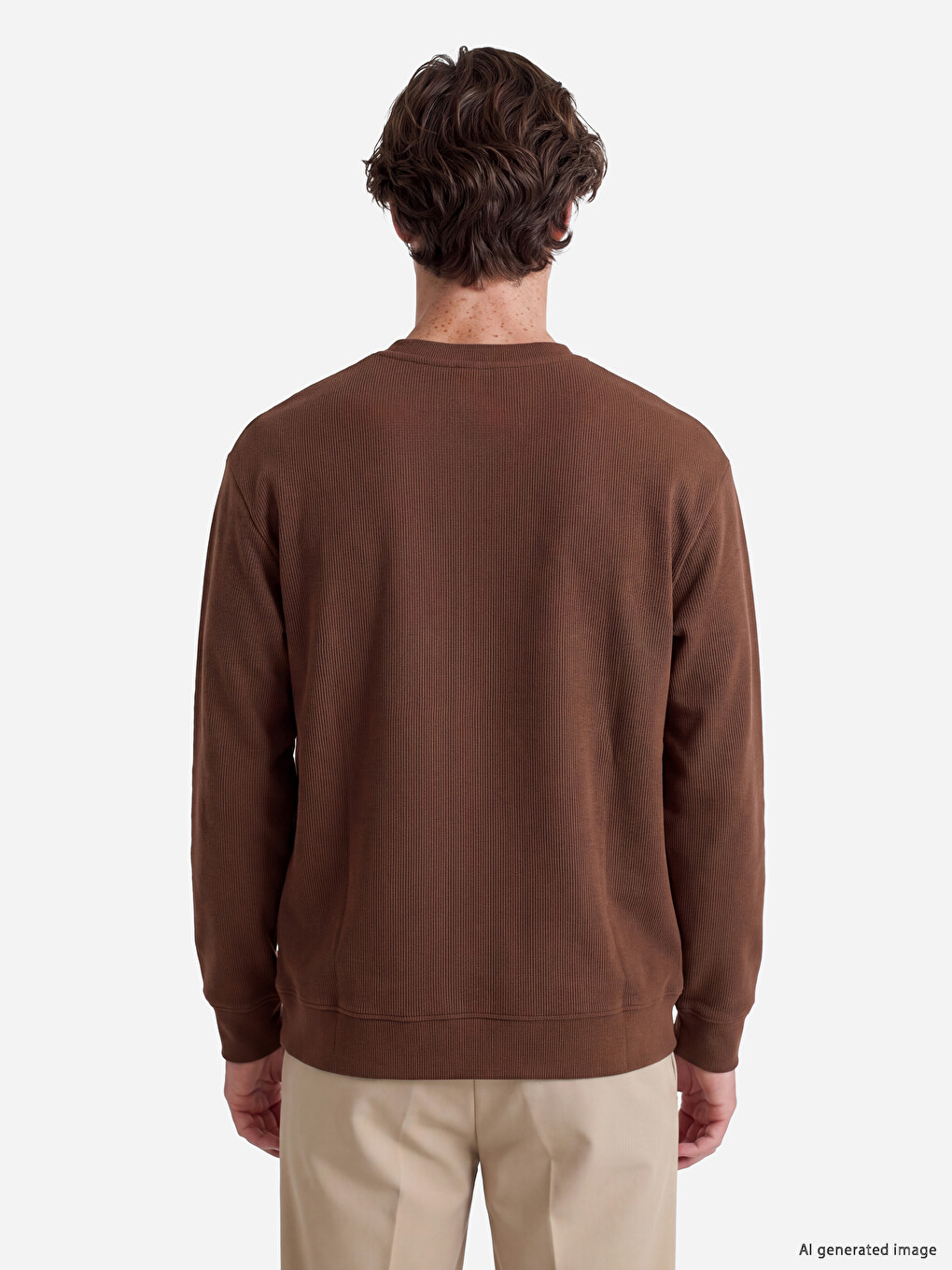 Crew Neck Men's Thick Sweatshirt-3