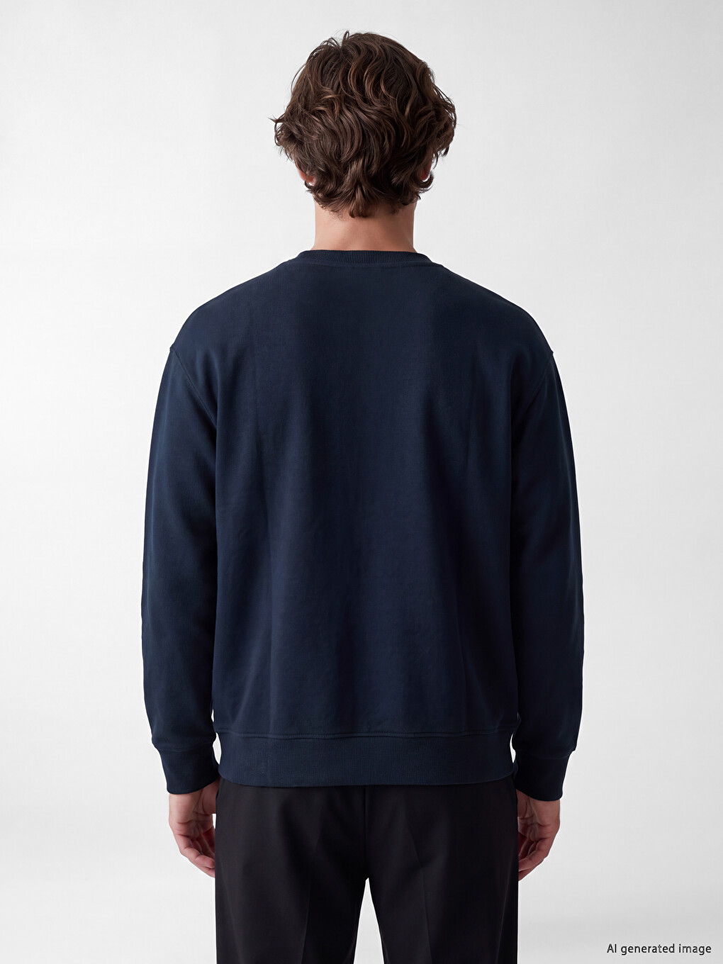 Crew Neck Men's Thick Sweatshirt-3