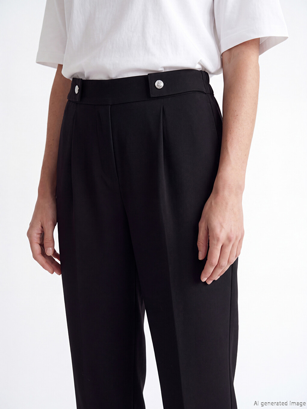 Pantalons De Costume Noir Femme-2