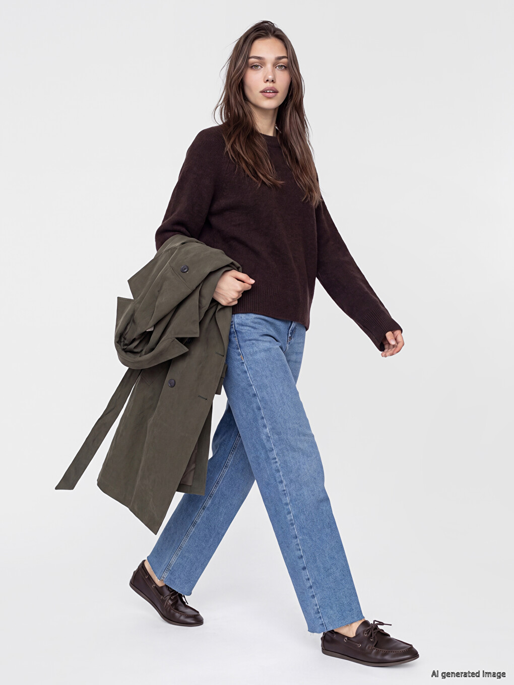 Crew Neck Women's Knitwear Sweater-1