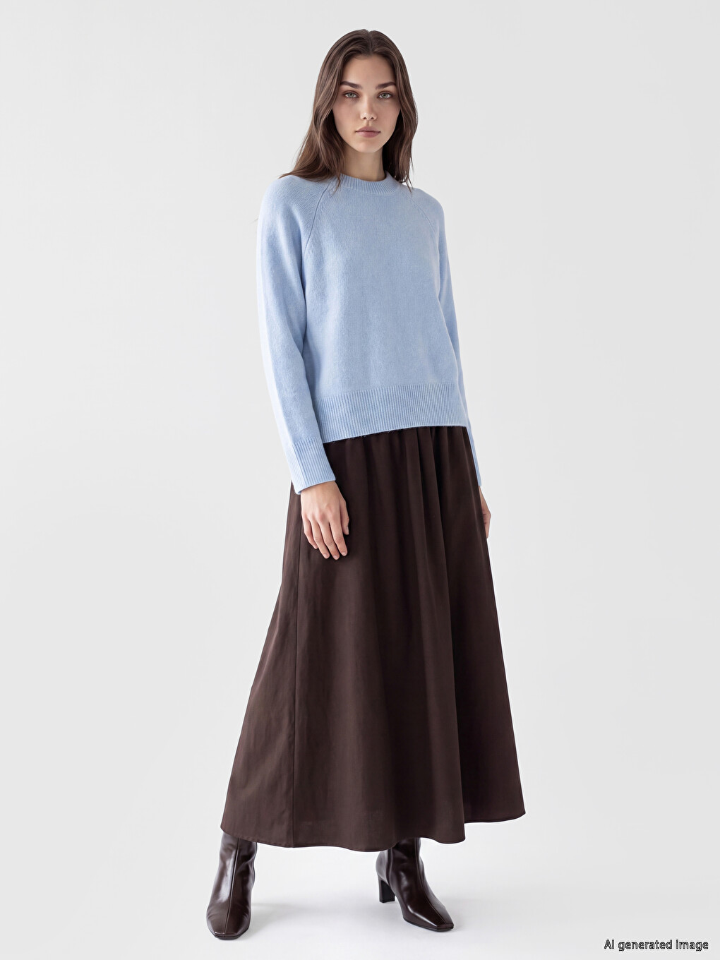 Crew Neck Women's Knitwear Sweater-1