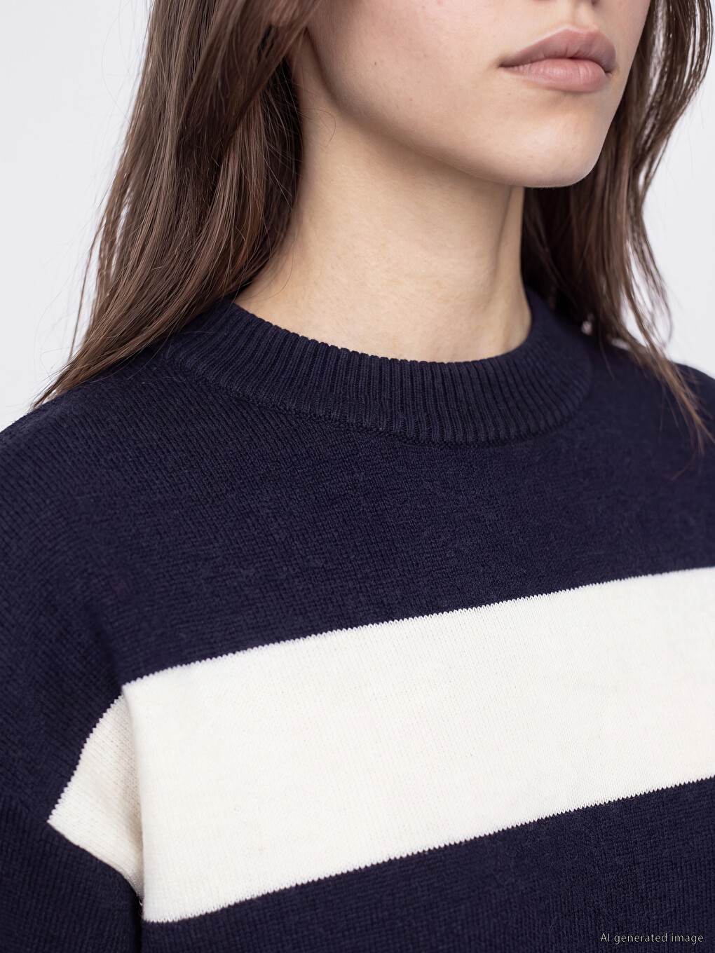 Oversize Striped Women's Knitwear Sweater-2