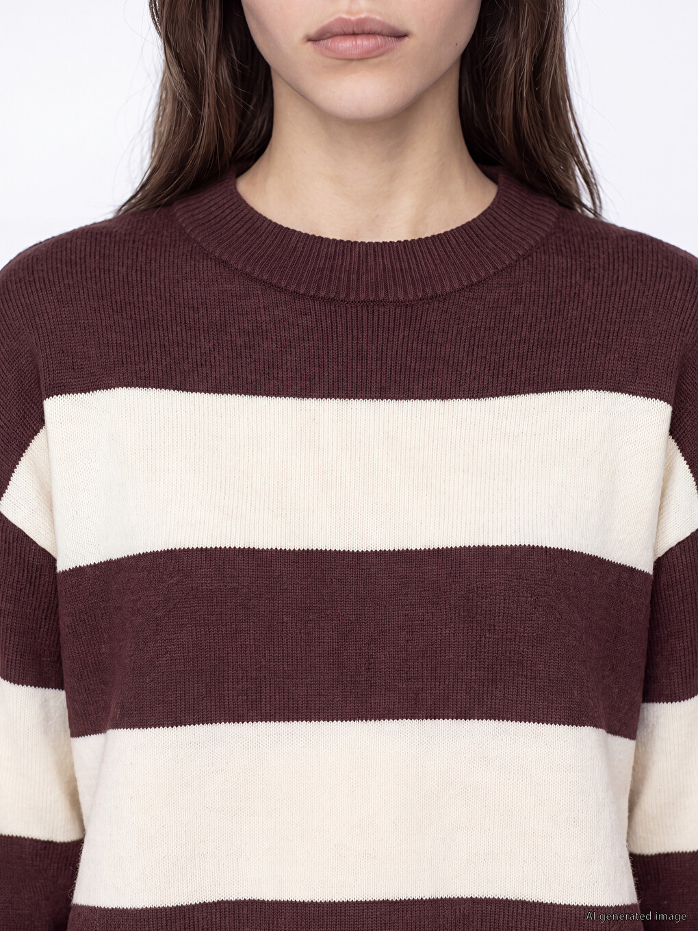 Oversize Striped Women's Knitwear Sweater-2