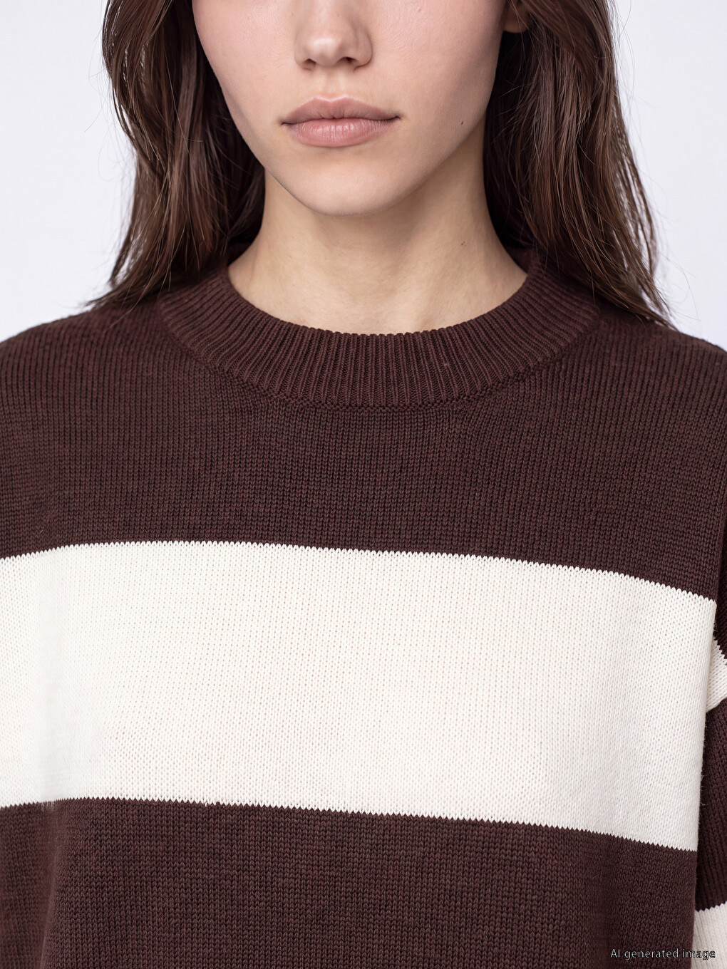 Oversize Striped Women's Knitwear Sweater-2