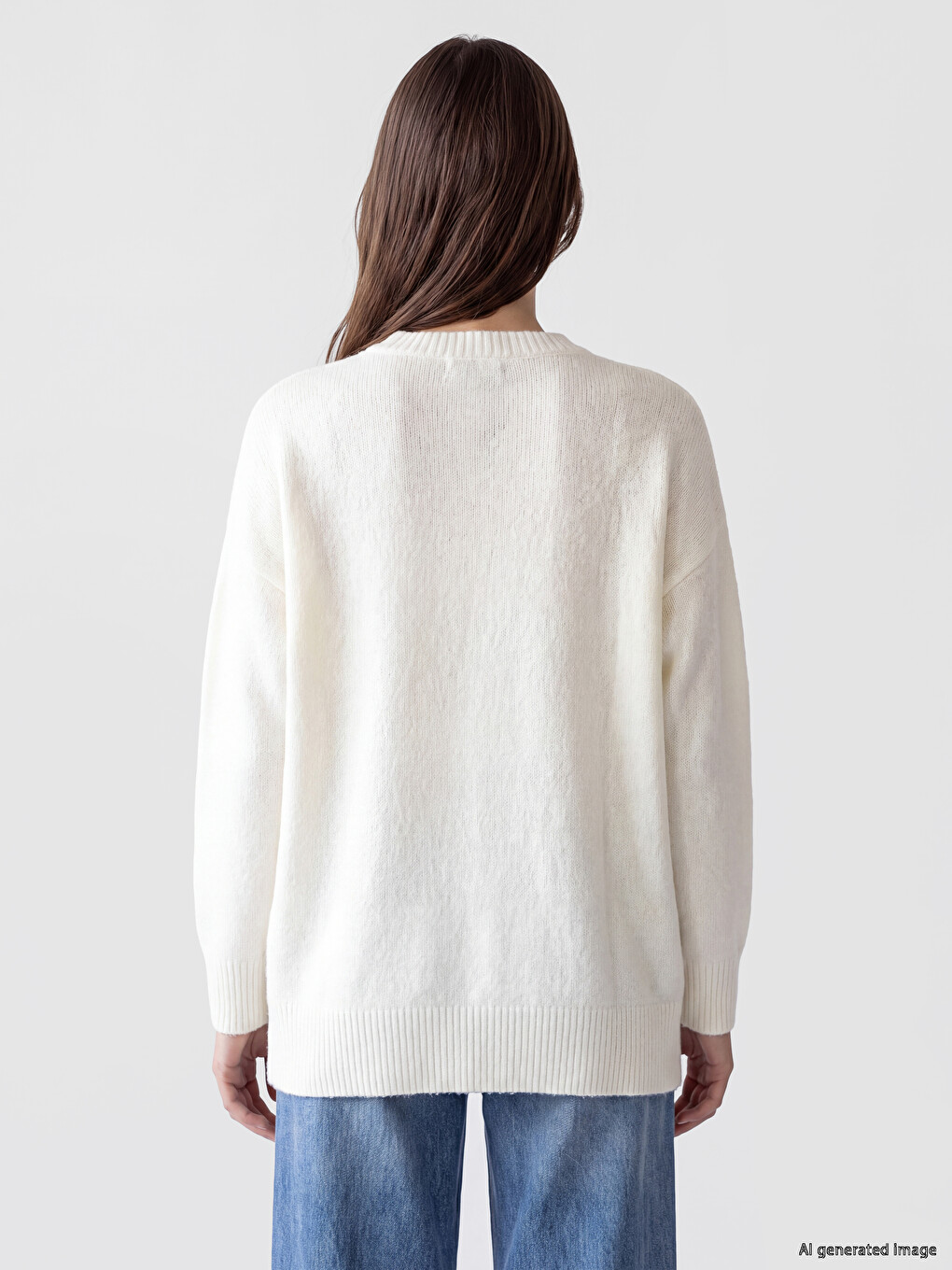Crew Neck Embroidered Women's Knitwear Tunic-3