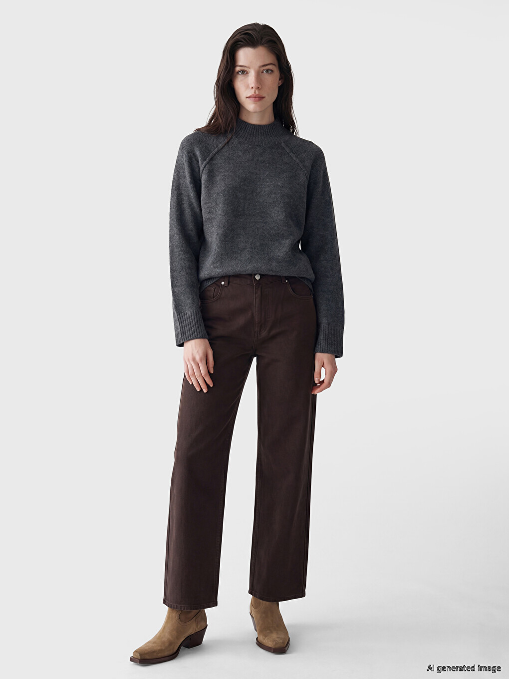 Pullover Mit Rundhalsausschnitt Für Damen Aus Strick-1