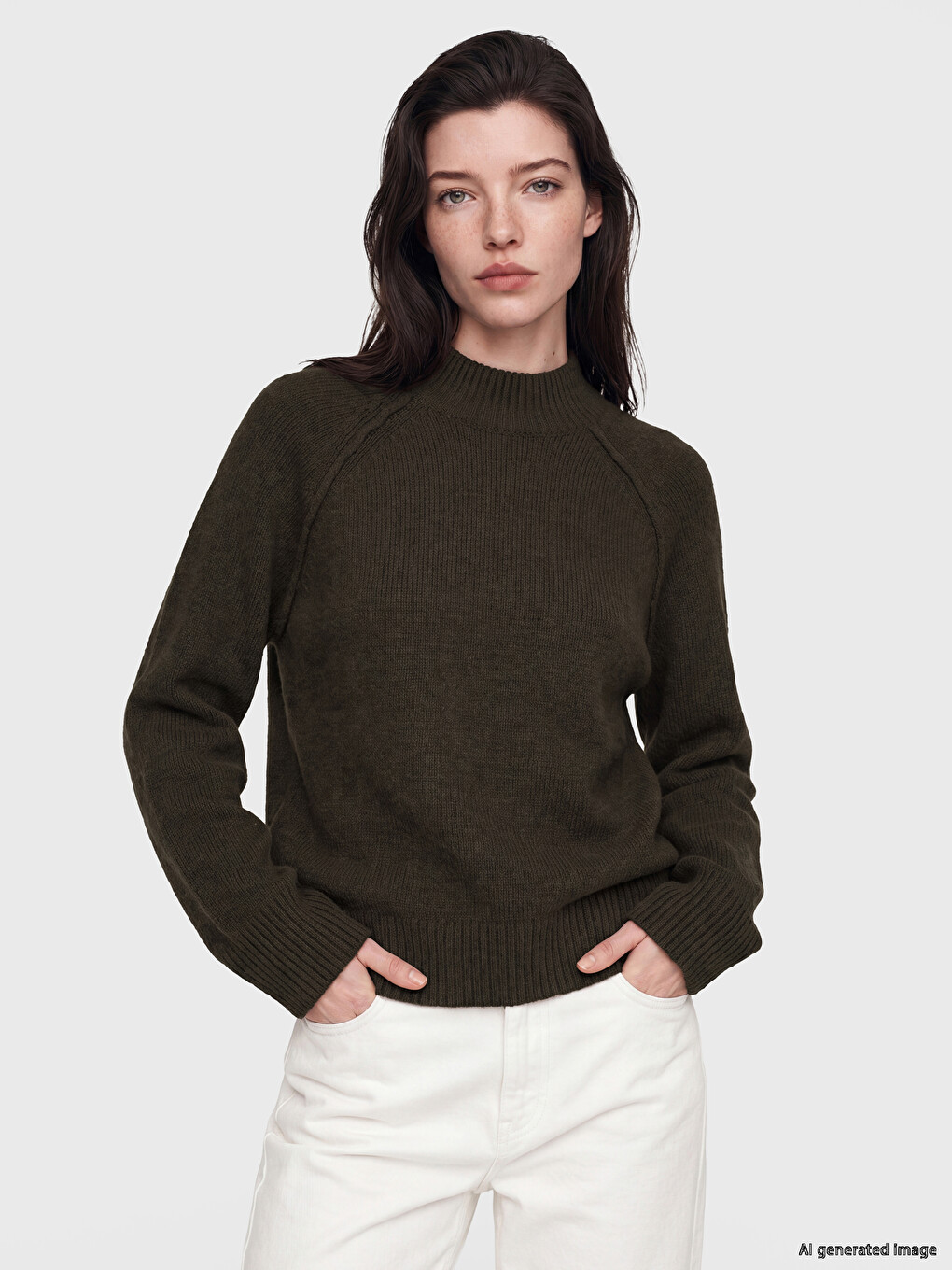 Crew Neck Women's Knitwear Sweater