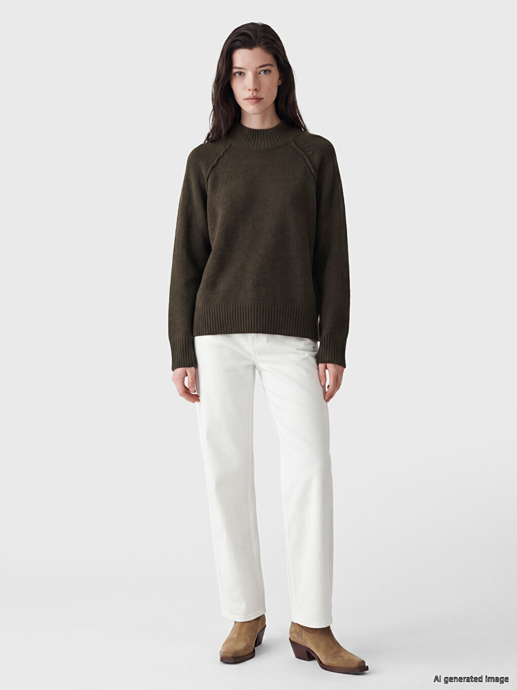 Crew Neck Women's Knitwear Sweater-1