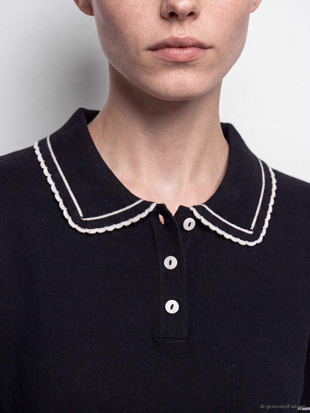 Polo Collar Women's Knitwear Sweater-2