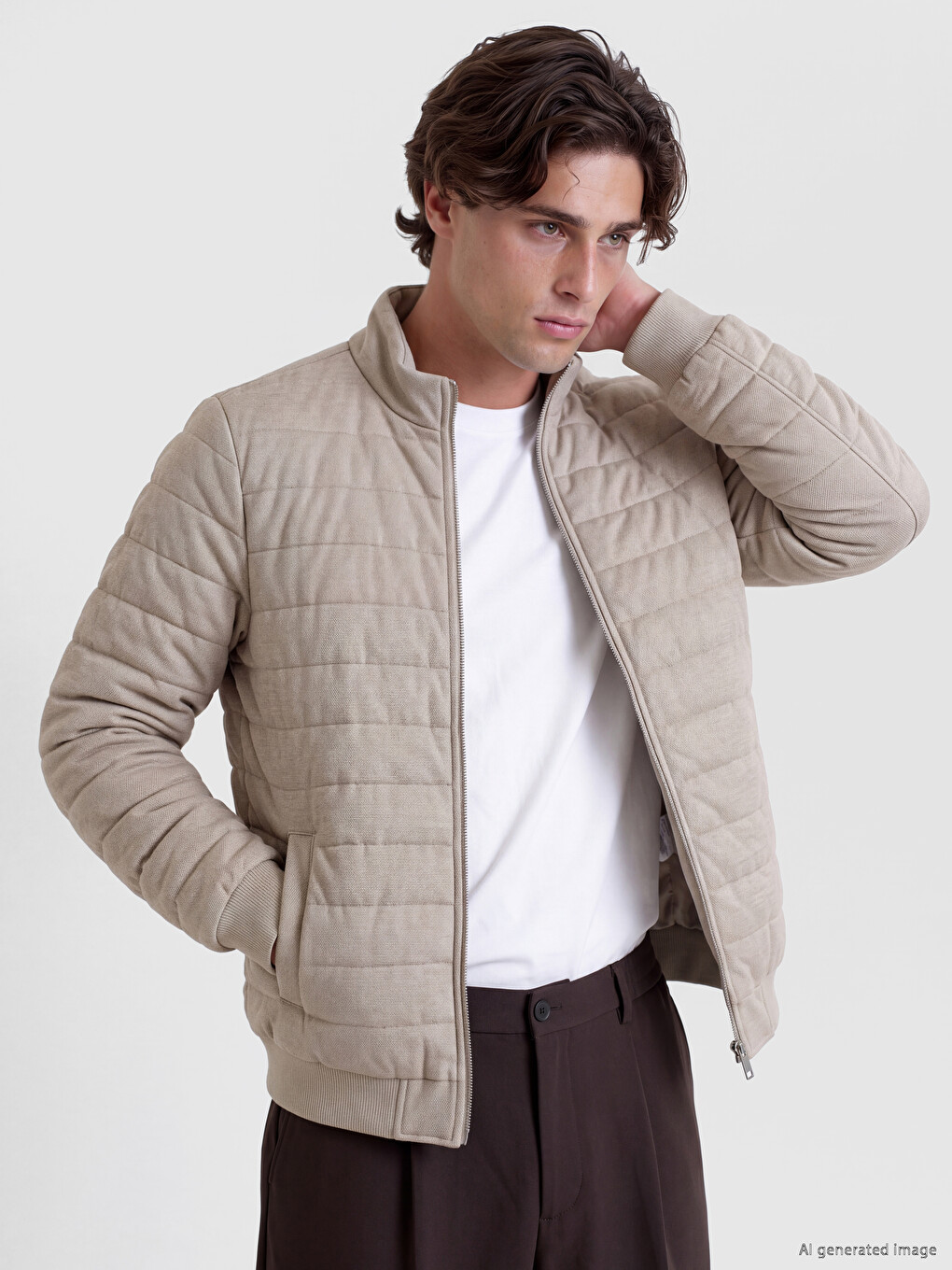 Mock Neck Men's Zip-up Sweatshirt