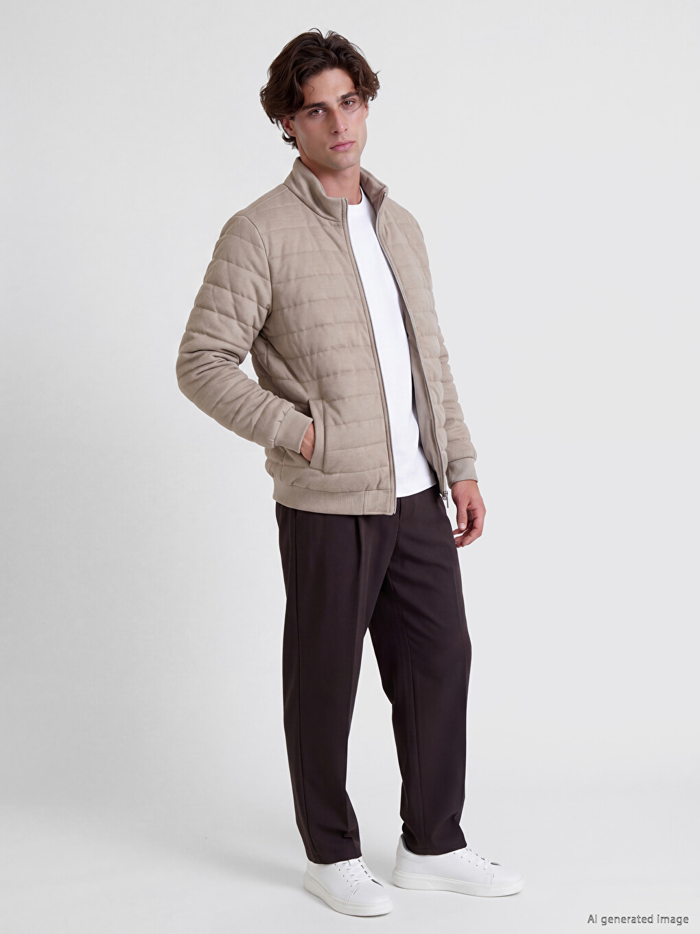 Mock Neck Men's Zip-up Sweatshirt-1