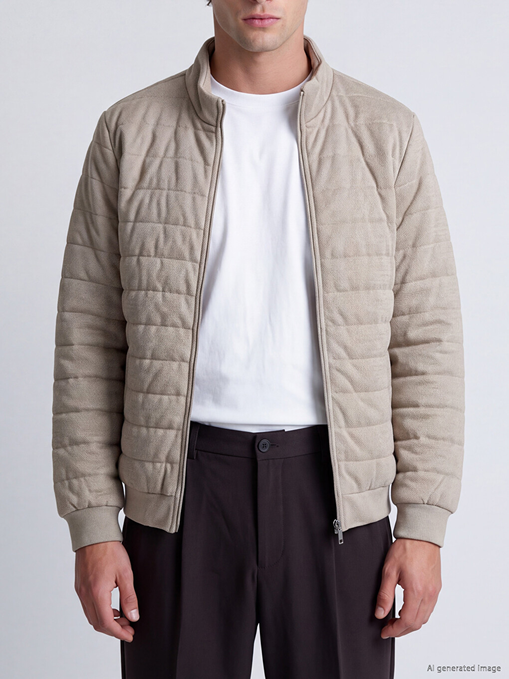 Mock Neck Men's Zip-up Sweatshirt-3