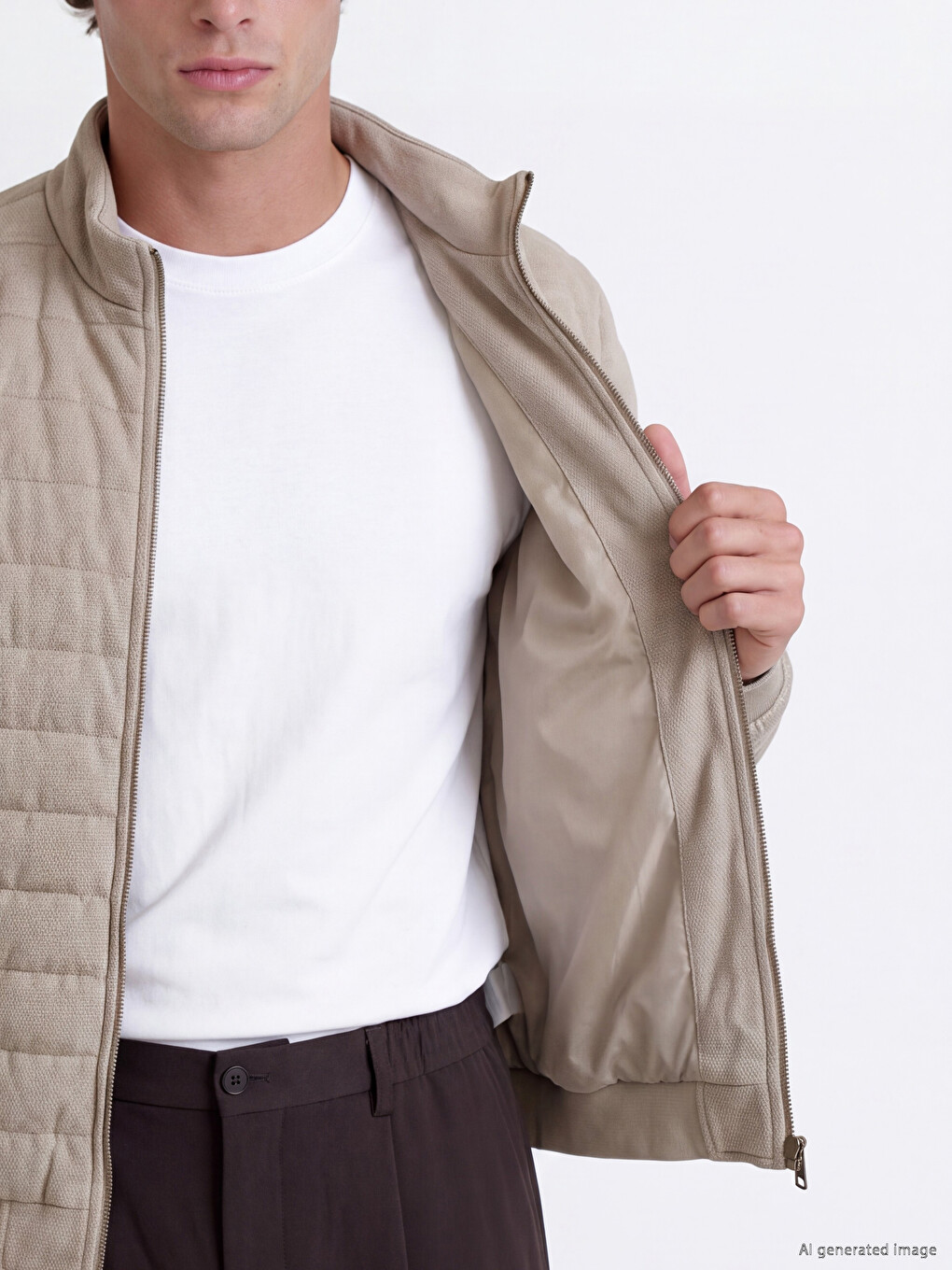 Mock Neck Men's Zip-up Sweatshirt-4
