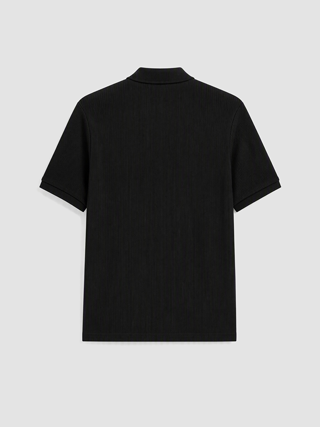 Polo Collar Ribbed Men's T-shirt-5