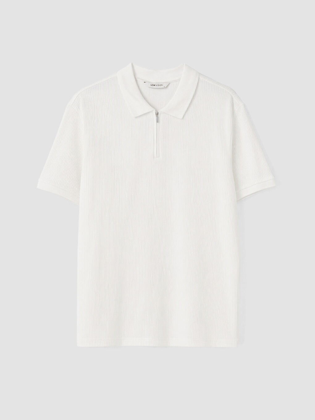 Polo Collar Ribbed Men's T-shirt-4