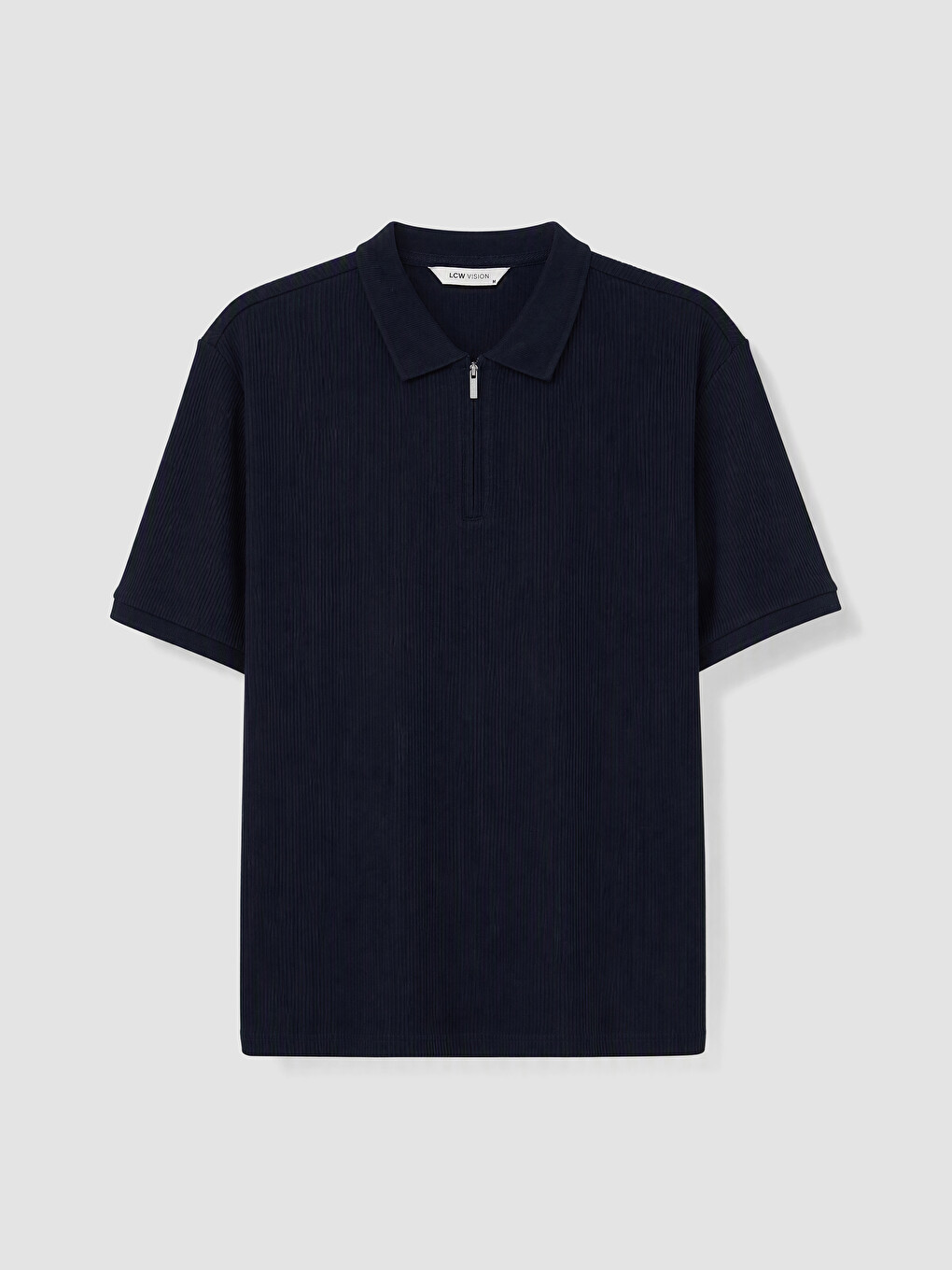 Polo Collar Ribbed Men's T-shirt-4