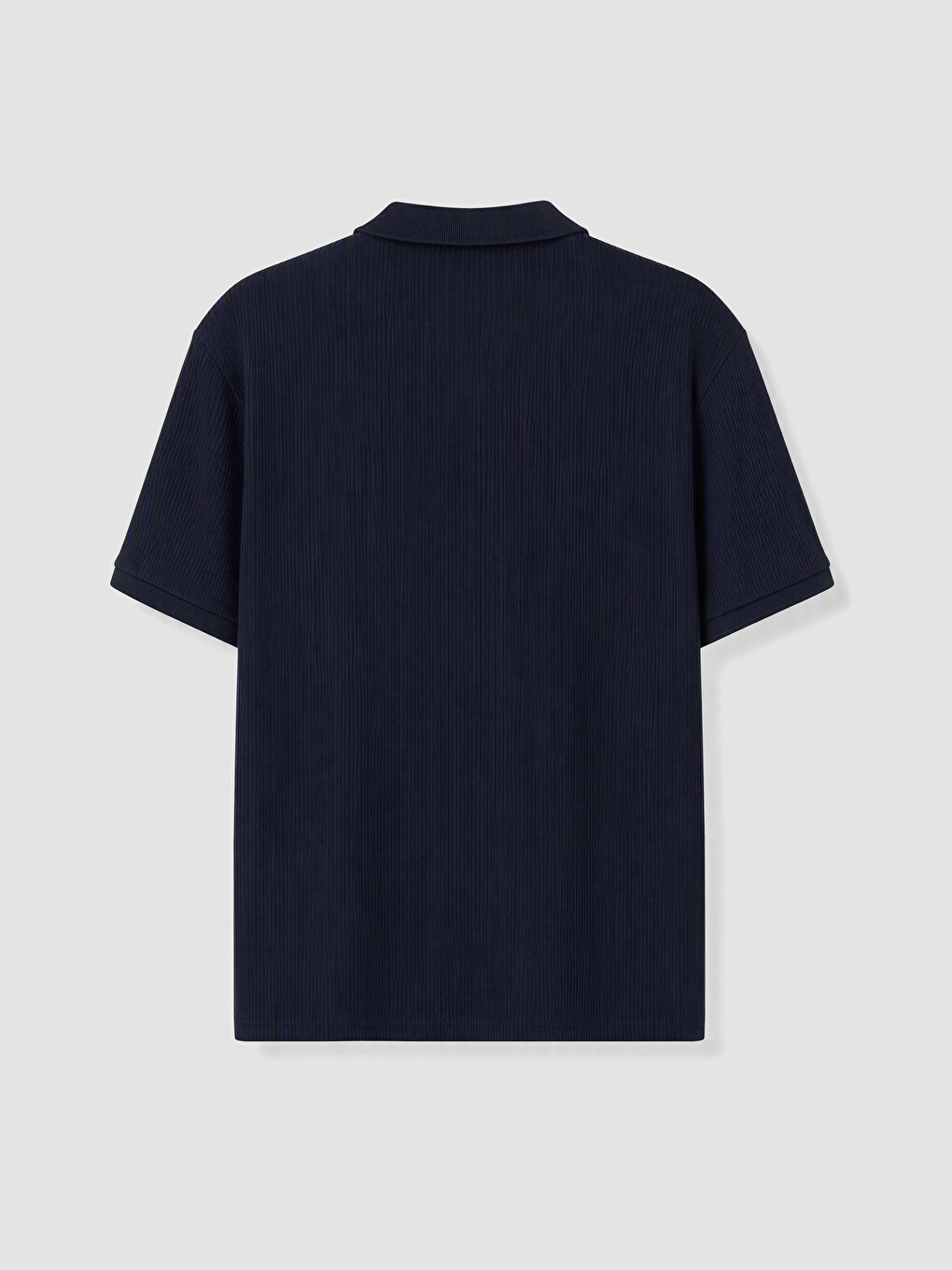 Polo Collar Ribbed Men's T-shirt-6
