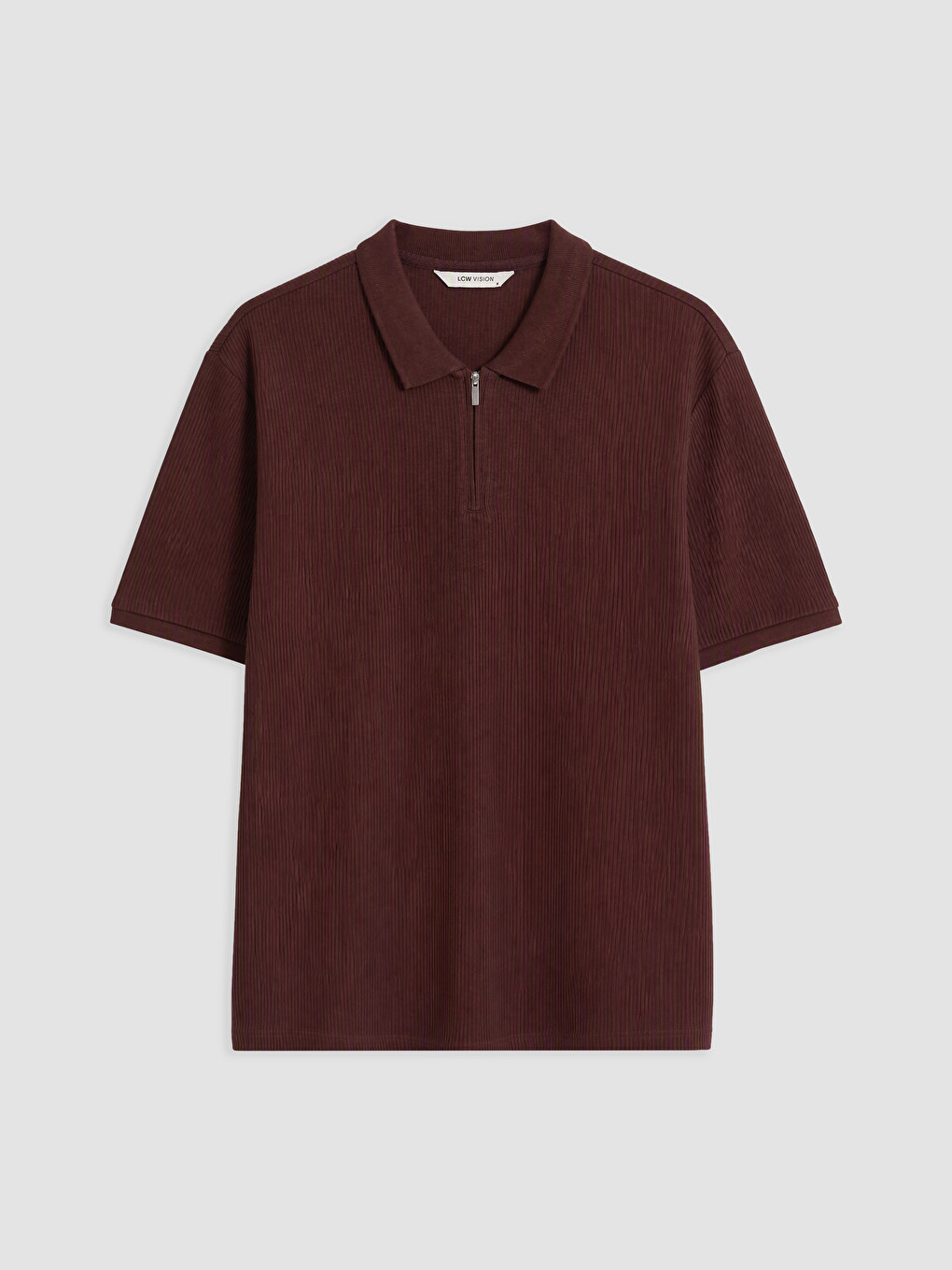 Polo Collar Ribbed Men's T-shirt-4