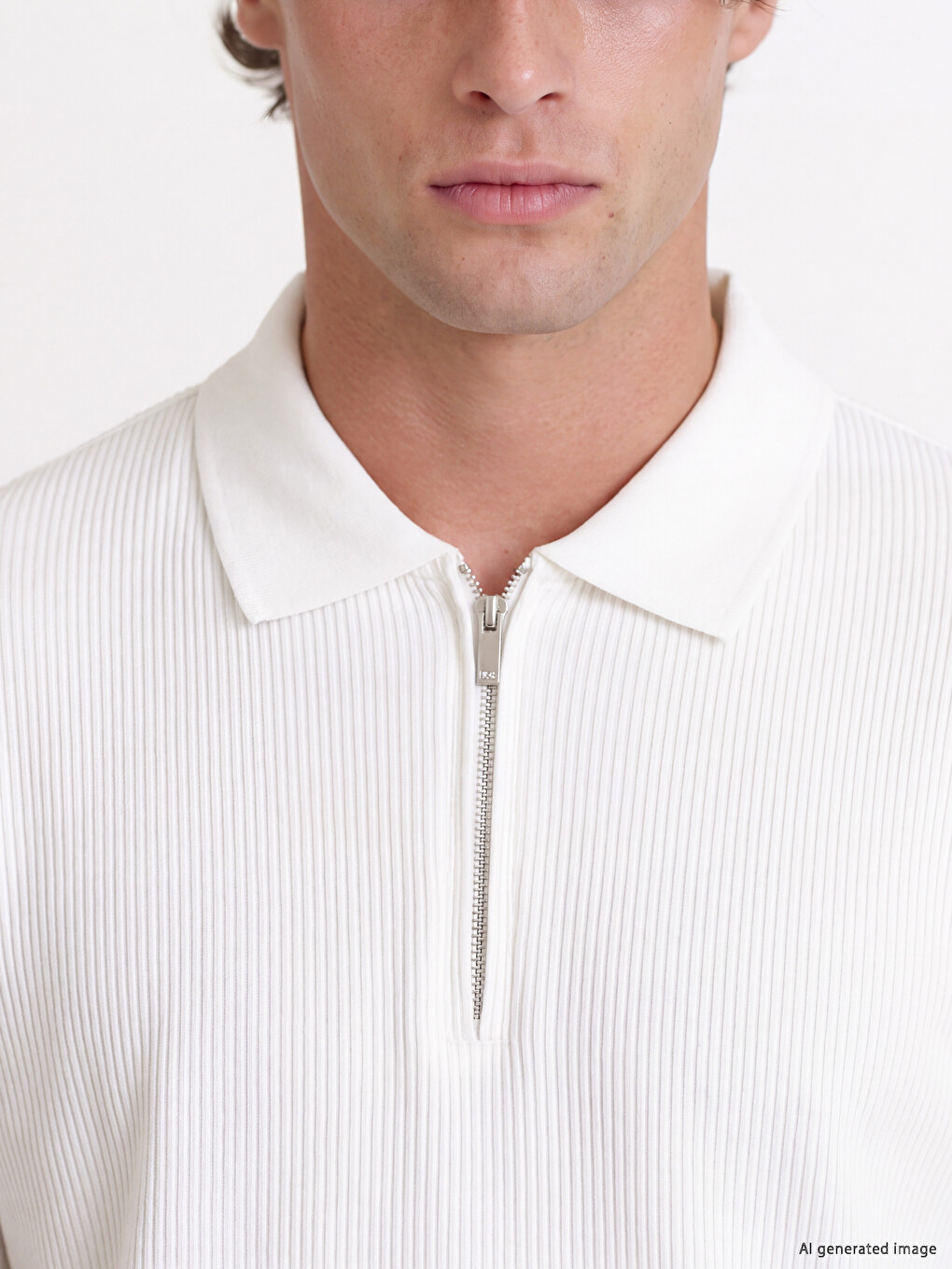 Polo Collar Ribbed Men's T-shirt-2