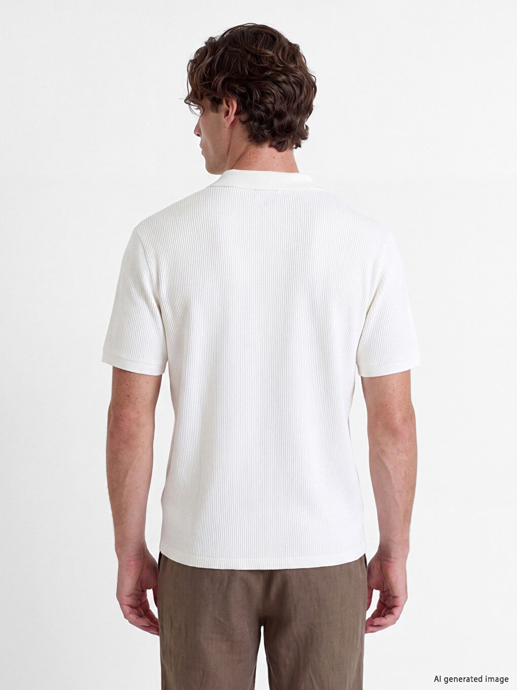 Polo Collar Ribbed Men's T-shirt-3