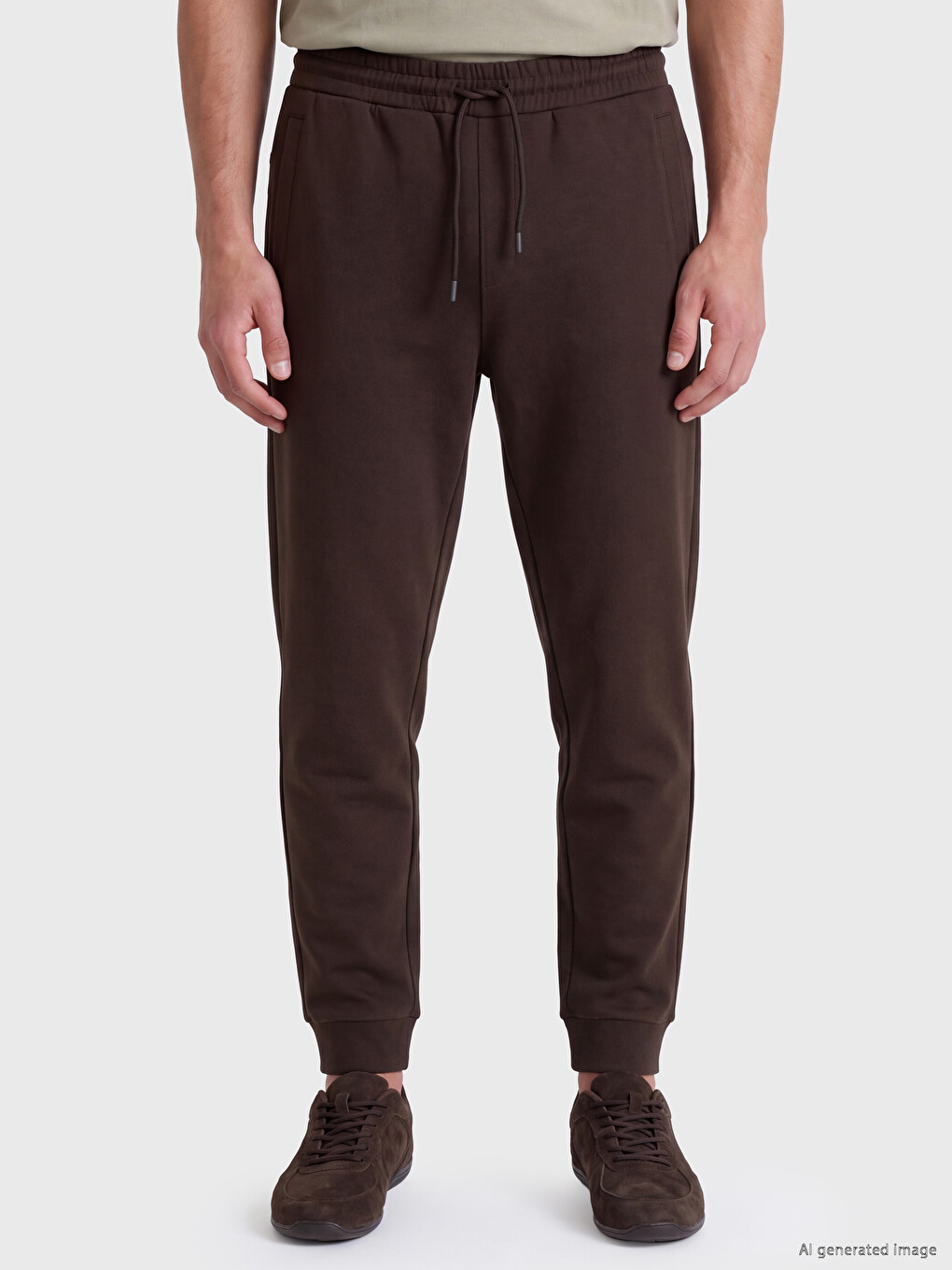Man Brown Jogger Sweatpants-1