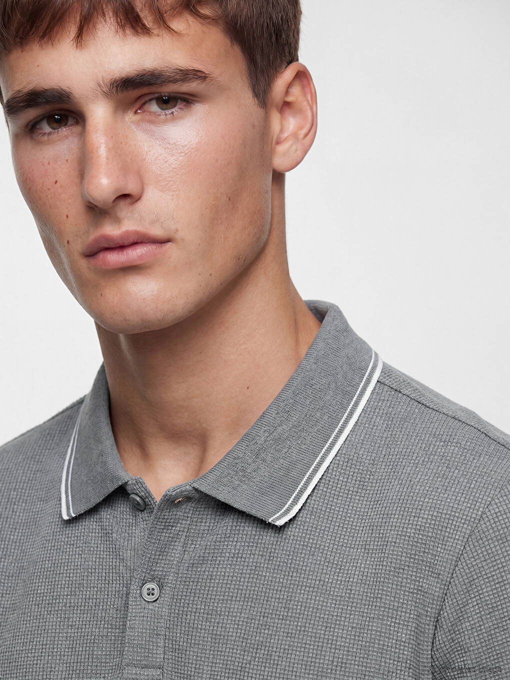 T-shirt À Col Polo Texturé Pour Homme-2