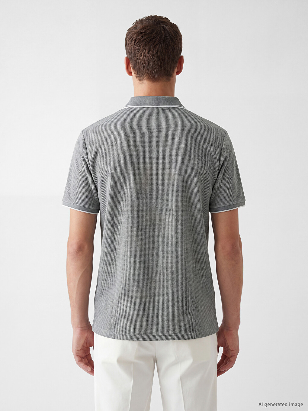 T-shirt À Col Polo Texturé Pour Homme-3