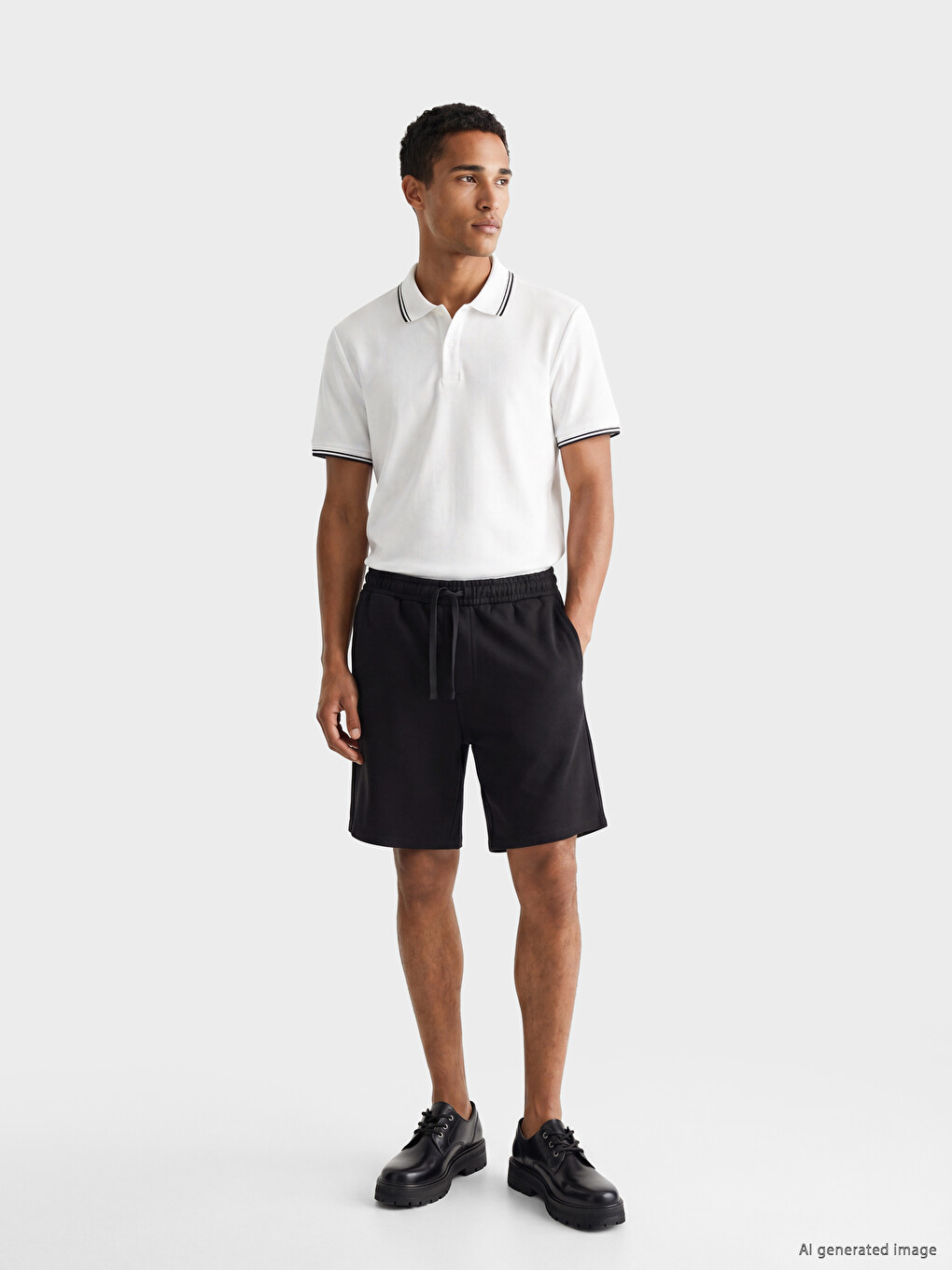 Polo Yaka Dokulu Erkek Tişört-1