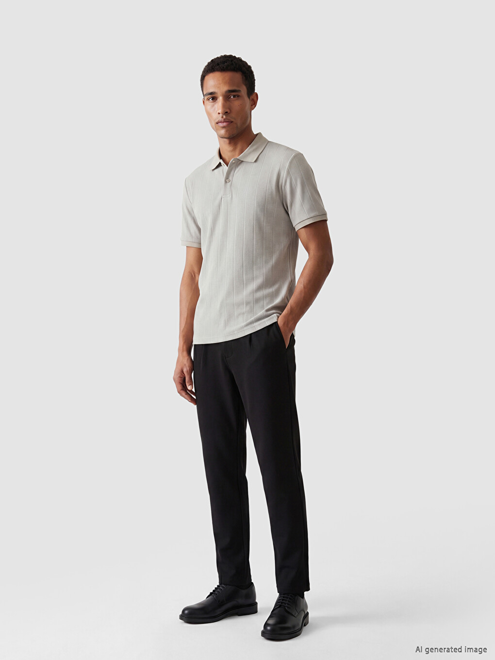 Polo Collar Striped Men's T-shirt-1