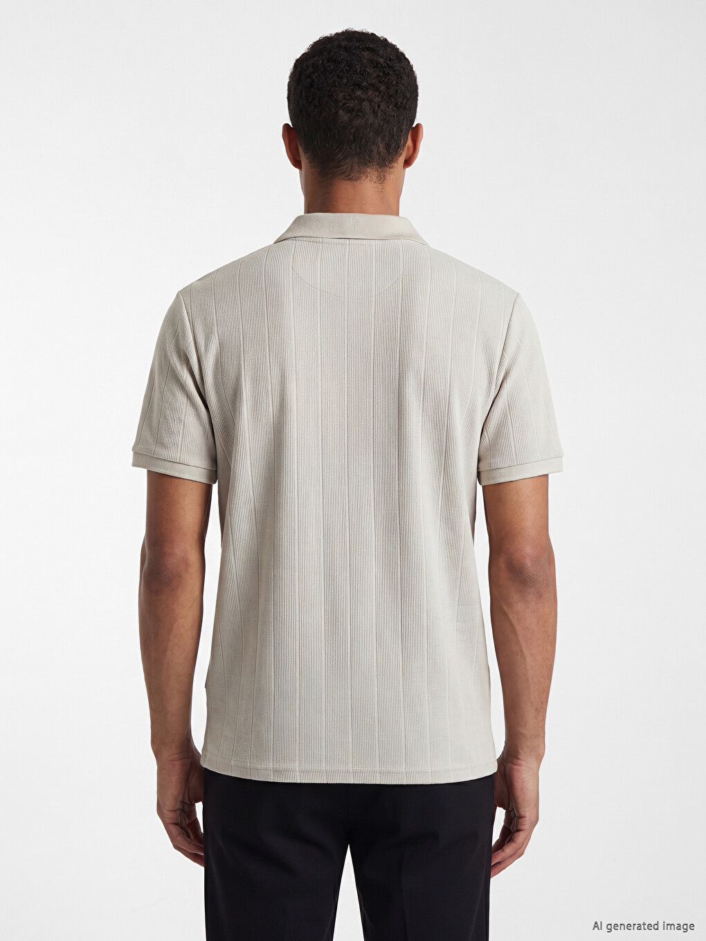 Polo Collar Striped Men's T-shirt-3