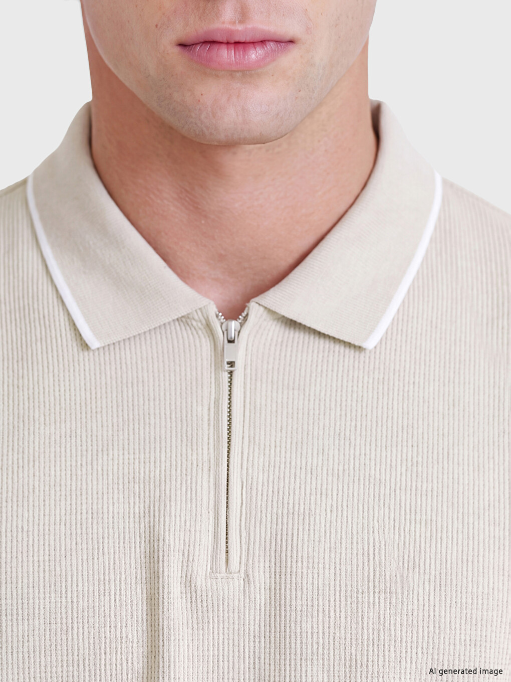 Polokragen Waffel Herren T-shirt-2