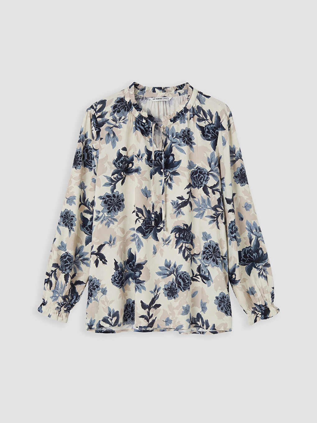 Tie Neck Floral Blouse-4
