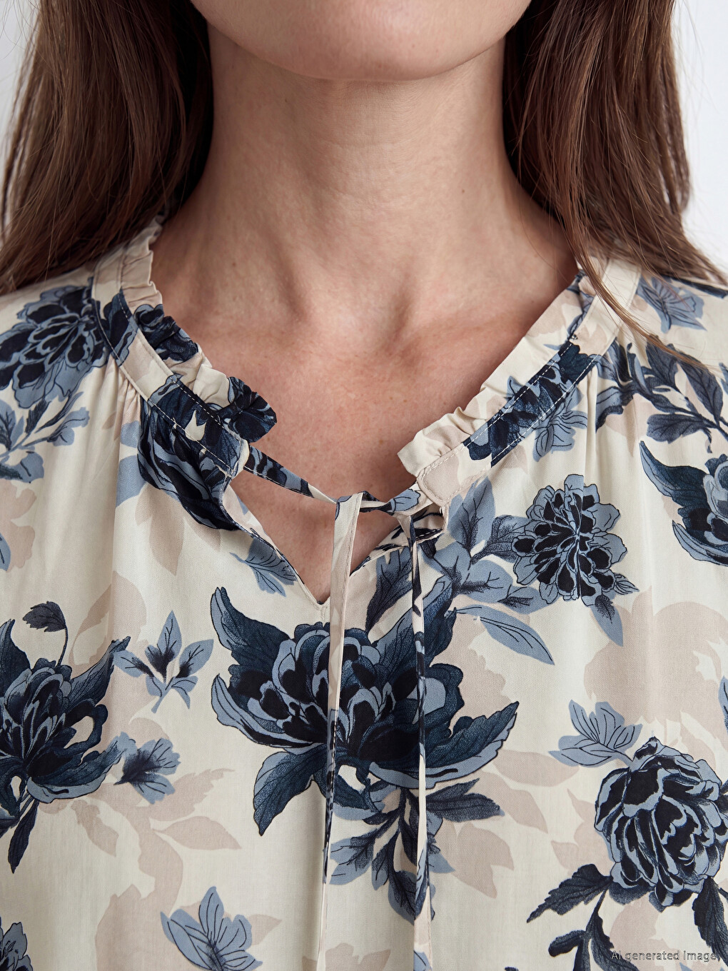 Tie Neck Floral Blouse-2