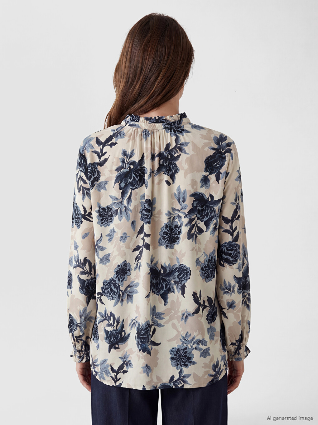 Tie Neck Floral Blouse-3