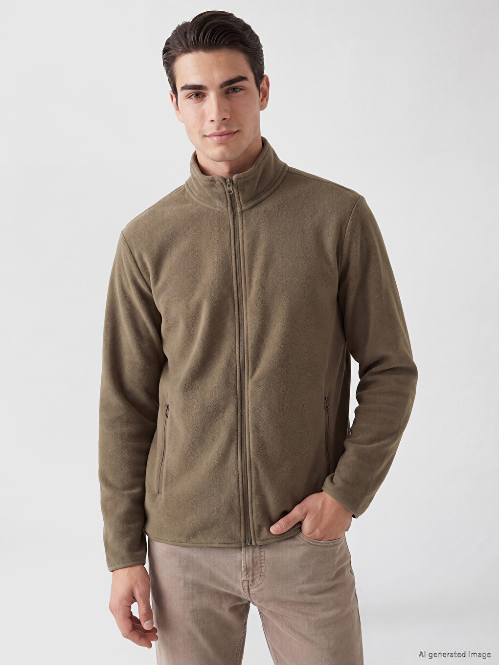 Mock Neck Men's Polar Zip-up Sweatshirt