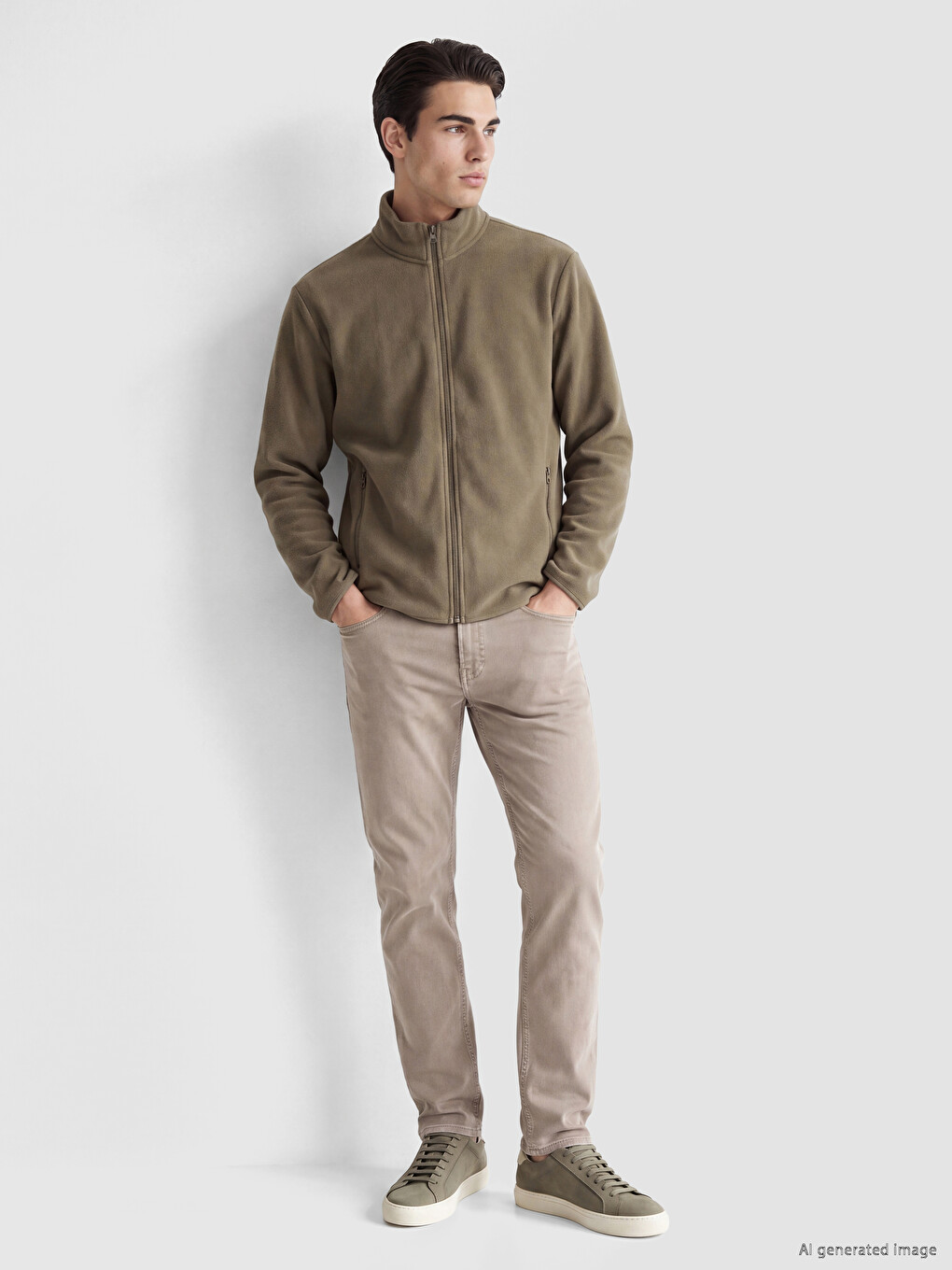 Mock Neck Men's Polar Zip-up Sweatshirt-1