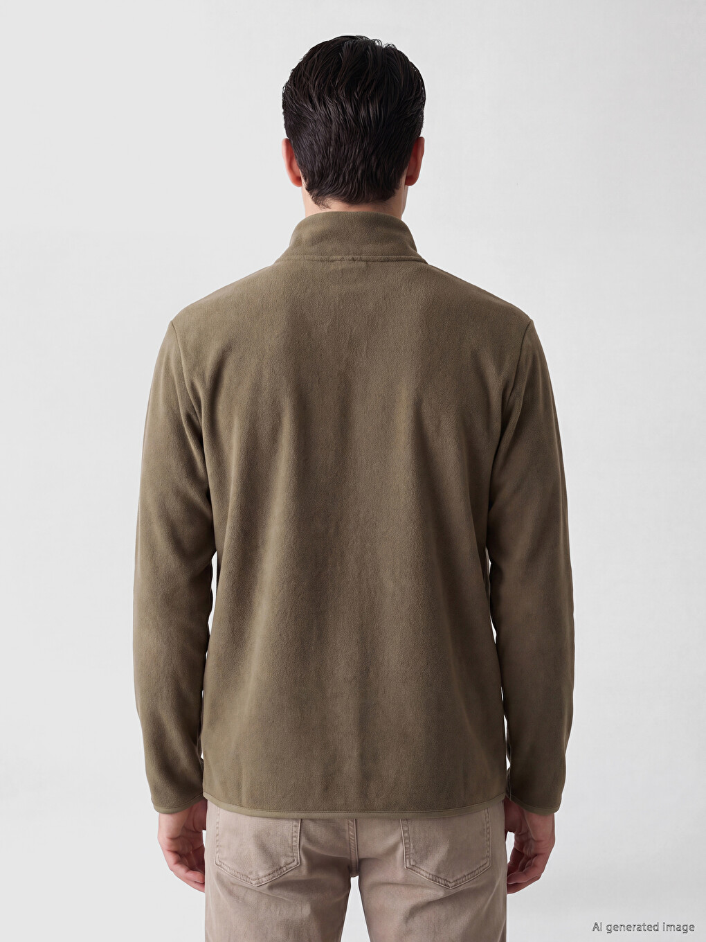 Mock Neck Men's Polar Zip-up Sweatshirt-2